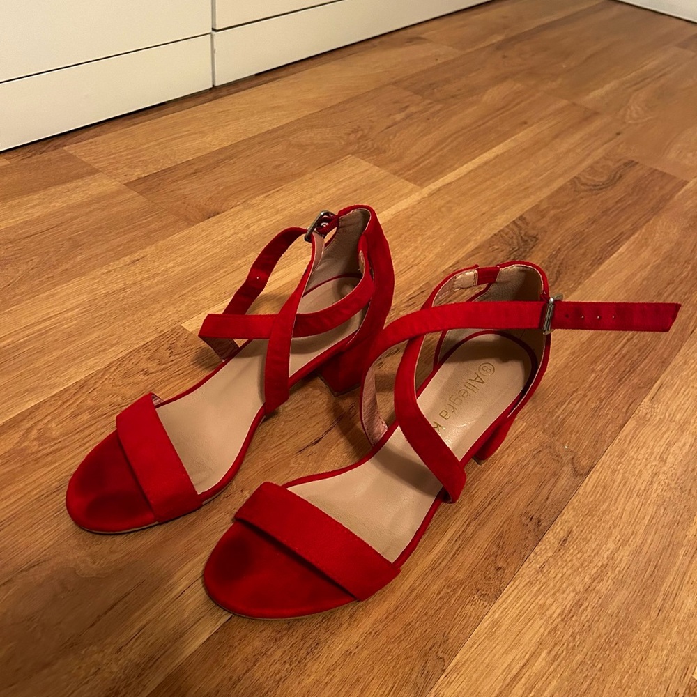 Allegra K Red Heels